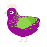 A plum and grass chicken with a half-lace pattern
