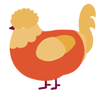 A vermilion and honey chicken with a head pattern
