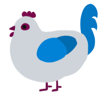 bluey boo, a mist and sapphire chicken