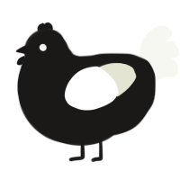 A sable and white chicken