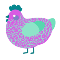 A orchid and mint chicken with a double-lace pattern