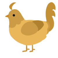 A honey and gold chicken with a head pattern