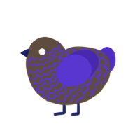 painted turd, a bark and indigo chicken with a lace pattern