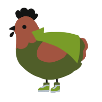 A olive and russet chicken with a head pattern