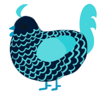 A tumblr and aqua chicken with a lace pattern