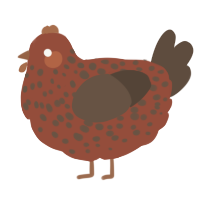 A russet and bark chicken with a speckle pattern