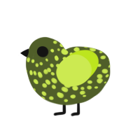 Kichi, a olive and lime chicken with a speckle pattern