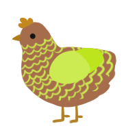 (unnamed), a brown and lime chicken with a lace pattern