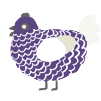A overcast and white chicken with a lace pattern