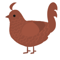 A russet chicken with a lace pattern