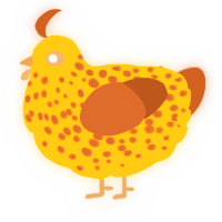 A honey and brown chicken with a speckle pattern