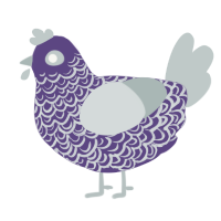 A overcast and silver chicken with a double-lace pattern