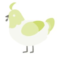 A white and lemon chicken with a head pattern