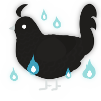 A sable chicken with a lace pattern