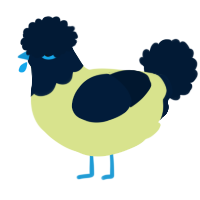 A lemon and tumblr chicken with a head pattern