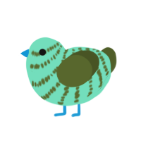 (unnamed), a mint and olive chicken with a bar pattern