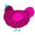 A maroon and fuchsia chicken with a lace pattern
