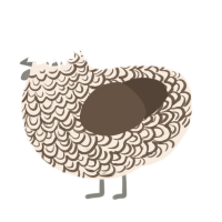 A cream and bark chicken with a double-lace pattern