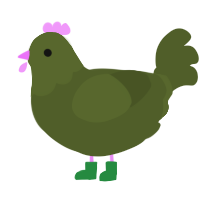 Cadet Olive, a olive chicken with a head pattern