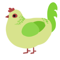A lemon and grass chicken with a neck-band pattern
