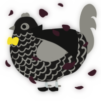 A sable and ash chicken with a lace pattern