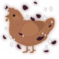 A brown chicken with a lace pattern