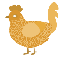 A orange and honey chicken with a double-lace pattern