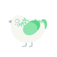 mist, a white and spring chicken with a neck-speckle pattern