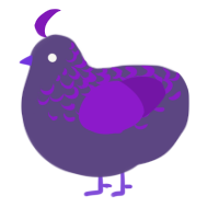 A overcast and violet chicken with a half-lace pattern