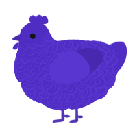 A indigo chicken with a double-lace pattern