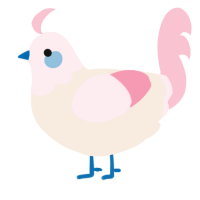 A cream and rose chicken with a head pattern