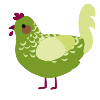 A chartreuse and lemon chicken with a half-lace pattern