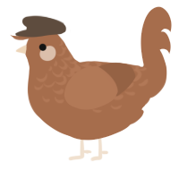A brown chicken with a half-lace pattern
