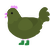 Cadet Olive, a olive chicken with a head pattern