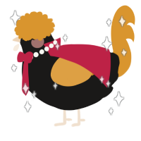 A sable and orange chicken