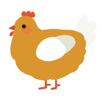 A orange and white chicken