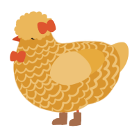 A orange and honey chicken with a lace pattern