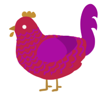 A crimson and plum chicken with a lace pattern