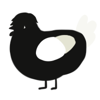 A black and white chicken