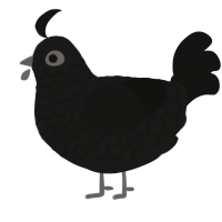 A sable and black chicken with a lace pattern