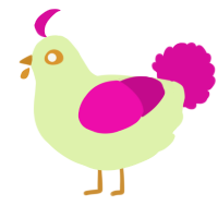 A apple and fuchsia chicken