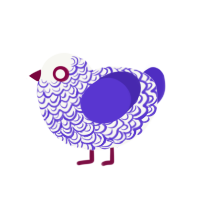 why so much purble, a white and indigo chicken with a double-lace pattern