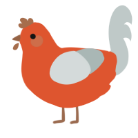 A vermilion and silver chicken
