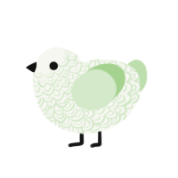 Gluttony, a white and gluppy chicken with a double-lace pattern