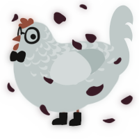 A silver chicken with a half-lace pattern