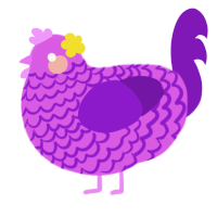 A orchid and violet chicken with a lace pattern