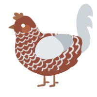A russet and mist chicken with a lace pattern