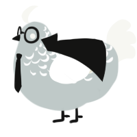 A silver and white chicken with a half-lace pattern