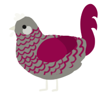 A ash and maroon chicken with a lace pattern
