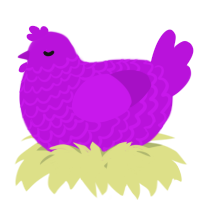A amethyst chicken with a lace pattern